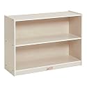 ECR4Kids 2-Shelf Mobile Storage Cabinet, Classroom Furniture, White Wash