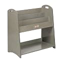ECR4Kids 3-Shelf Floor Book Display with Handles and Storage, 30in, Kids Bookshelf, Grey Wash