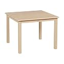ECR4Kids 30in Square Hardwood Table with 22in Legs, Kids Furniture, Antique White