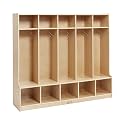 ECR4Kids 5-Section Coat Locker with Bench and Cubby Storage, Classroom Furniture, Natural