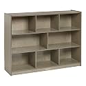 ECR4Kids 8-Compartment Mobile Storage Cabinet, 36.63in High, Grey Wash