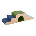 ECR4Kids SoftZone Single Tunnel Climber, Toddler Playset, Earthtone, 3-Piece