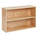 ECR4Kids Streamline 2-Shelf Storage Cabinet, 24in High, Natural
