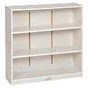 ECR4Kids 3-Shelf Wooden Bookcase, Adjustable Shelves, 36in H, White Wash