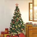 eCraftIndia Green Artificial Christmas Tree 6 Feet Pine Tree with Stand and 100 Christmas Tree Decoration Items Ornaments Props | Merry Xmas Decorations for Home Office Church