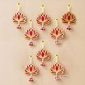 eCraftIndia Artificial Marigold Flowers Hangings with Bangles Ringing Bells (8, Lotus with Jhumki Style)