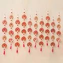 eCraftIndia Artificial Marigold Flowers Hangings with Bangles Ringing Bells (10, Pink Lotus Flowers Wall Hanging)