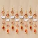 eCraftIndia Artificial Marigold Flowers Hangings with Bangles Ringing Bells (8, Cow Flowers Wall Hangings)