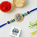 eCraftIndia Beautiful Flower Designer Rakhi for Brother with Gift Combo Set | Raksha Bandhan Rakhi for Bhaiya Bhabhi Bhai Kids Boy | Best Bro Ever Fridge Magnet | Roli Chawal Pack