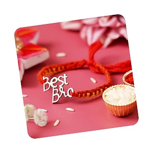 ecraftindia best bro 925 sterling silver rakhi for brother with roli chawal pack