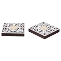 eCraftIndia Brown &amp; White Decorative Tea Light Candle Holders, Diya Stands | Tea Light Holders | Christmas Diwali Decoration Items for Home Decor | Set of 6