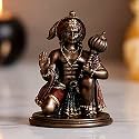 eCraftIndia Resin Hanuman Statue with Mace | Hanuman Ji Murti for Home Temple Mandir Blessing Lord Hanuman Idol for Car Dashboard Home Office | Hanuman Murti Gift for Diwali Hanuman Jayanti Ram Navami