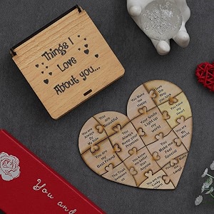 ecraftindia brown wooden things i love about you puzzle valentine day gift box  valentine gift for girlfriend boyfriend husband wife  valentine gifts  valentine decoration item