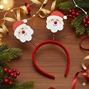 eCraftIndia Christmas Headband Glitter Santa Claus Xmas Tree Design Hair Band | Hairband for Party Birthday