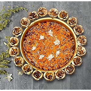 eCraftIndia golden decorative urli bowl for home decor