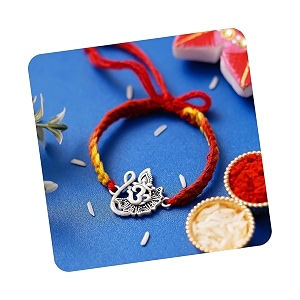 ecraftindia peacock feather om designer 925 sterling silver rakhi for brother with roli chawal pack  raksha bandhan rakhi for bhai bhaiya