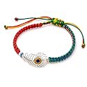 eCraftIndia Morpankh Peacock Feather Krishna 925 Sterling Silver Rakhi for Brother Bhaiya Bhai | Roli Chawal Pack | Raksha Bandhan Bracelet Rakhi Hamper | Chandi Ki Rakhis