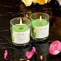 eCraftIndia Glass Vanilla Scented Candles for Home Decor - Candles for Diwali Christmas Birthday Valentine's Day (GREENAPPLE (Pack of 2))