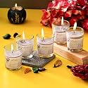 eCraftIndia Glass Vanilla Scented Candles for Home Decor - Candles for Diwali Christmas Birthday Valentine's Day (Lavender (Pack of 5))