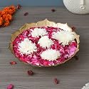 eCraftIndia Golden Metal Handcrafted Lotus Flower Shape Designer Urli - Perfect for Home, Office, Wedding, Diwali, Festival Decor - Urli Showpiece for Floating Flowers