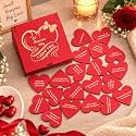 eCraftIndia Red Wooden 20 Reasons Why I Love You Printed on Little Hearts Gift Box Valentine Gift for Girlfriend Boyfriend Husband Wife Her Him | Valentines Day Gift | Valentine Day Decoration Items