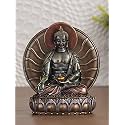 eCraftIndia Handcrafted Polyresin Bronze Finish Meditating Lord Buddha Statue Siting On Lotus Flower Decorative God Idol for Office, Home Decor, Spiritual Spaces - Ideal Gift for Buddhist Devotees