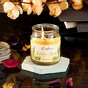 eCraftIndia Lemon Grass Scented Candle for Home