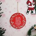 eCraftIndia Merry Christmas Wooden Door Wall Hanging LET The Heavens Rejoice and The Earth BE Glad. Psalm 96:11 Xmas Gifts Hanging Ornaments Props | Christmas Decorations Items for Home Office Church