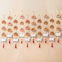eCraftIndia Artificial Marigold Flowers Hangings with Bangles Ringing Bells (10, Lotus Wall Hanging)