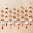 eCraftIndia Artificial Marigold Flowers Hangings with Bangles Ringing Bells (8, Lotus Wall Hanging)