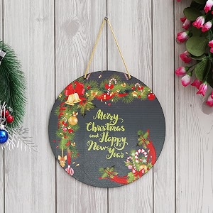 ecraftindia merry christmas and happy new year door wall hanging  christmas tree decoration items hanging ornaments props  xmas decorations for home living room office church