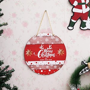 ecraftindia merry christmas and happy new year printed banner door wall hanging  christmas tree decoration items hanging ornaments props  xmas decorations for home office church