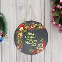 eCraftIndia Merry Christmas and Happy New Year Door Wall Hanging | Christmas Tree Decoration Items Hanging Ornaments Props | Xmas Decorations for Home Living Room Office Church