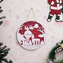 eCraftIndia Merry Christmas Santa Claus Sleigh Reindeer Printed Door Wall Hanging | Christmas Tree Decoration Items Gifts Hanging Ornaments Props | Xmas Decorations for Home Office Church