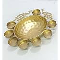 eCraftIndia Metal Peacock Shape Urli Bowl for Night Candel Decor - Diwali Festival Candle Decoration, (20 x 10 x 10cm),Gold