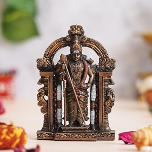 ecraftindia resin handcrafted rustic lord kartikeya statue  decorative god statue for home temple pooja mandir office decor  gift for diwali housewarming birthday