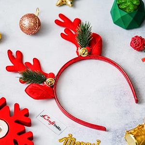 ecraftindia christmas headband glitter santa claus xmas tree design hair band  hairband for party birthday