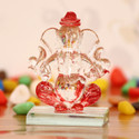 Artisyn Red and Transparent Double Sided Crystal Car Ganesha Decorative Showpiece  -  7.5 cm