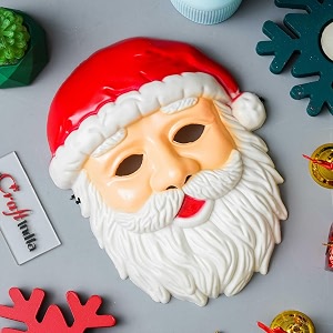 ecraftindia santa claus face mask  santa claus merry christmas decoration party ornaments props  christmas tree decoration items for home office  xmas gifts for women men kids boys girls