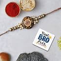 eCraftIndia Pearls, Designer Rakhi, Best Bro Ever Fridge Magnet with Roli Chawal Pack - Rakhi for Brother, Bhaiya, Bhai