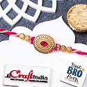 eCraftIndia Lord Ganesha Bracelet Rakhi for Brother With Gift Combo Set | Single Rakhi Bracelet for Brother Bhai Bhaiya Bhabhi | Beads Bracelet for Man | Best Bro Ever Fridge Magnet