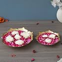 eCraftIndia Set of 2 Golden Metal Decorative Lotus Urlis -Urli for Floating Flowers - Diwali Decoration Items for Home Decor - Housewarming, Diwali Gift.