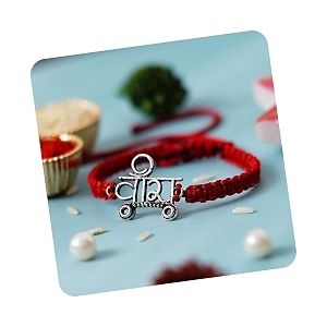 ecraftindia veera 925 sterling silver rakhi for brother with roli chawal pack