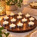 eCraftIndia Set of 20 White Wax Unscented Tea Light Candles | T Light Candles | Navaratri Diwali Decoration Items for Home Decor | Christmas Diwali Gifts Items for Family and Friends