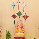 eCraftIndia Woollen Kite Wall Hangings for Home Decoration Pack of 6| Makar Sankranti Decoration Items| Kite Decoration for Sankranti| Home Decor Items for Living Room Bedroom Hanging Decorative Items