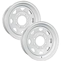 eCustomrim 2-Pack Trailer Wheel 16X6 16 Inch 8 Lug On 6.5 White Spoke Rim