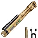 EDC Flashlight Rechargeable,800 Lumen Small Flashlight with Magnetic Clip &amp; Base, 11 Modes LED Flashlight,Glass Breaker&amp;Bottle Opener, USB-C Flashlight for Working,Home and Emergency