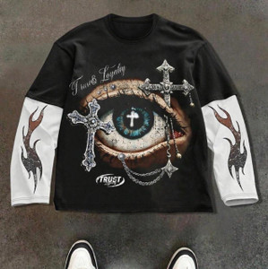 Eddicted Graphic Print Men Round Neck Multicolor