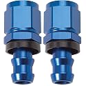 Russell 624010 Twist-Lok Red/Blue Anodized Aluminum -6AN Straight Hose End (Pack of 2)