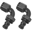 Edelbrock 624163 Hose End Twist Lok 90 Deg -6 Blk Anodized (Pack of 2)